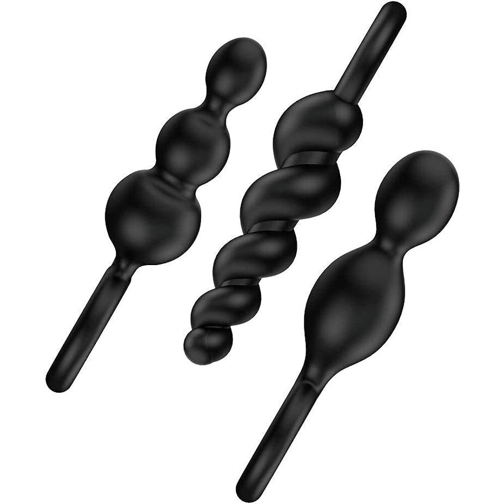 Lot de 3 plugs anaux noirs Satisfyer Booty Call