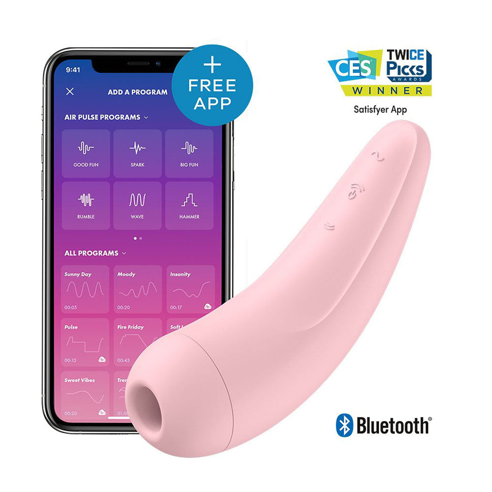 Masajeador de clítoris Curvy 2 Plus con aplicación habilitada de Satisfyer, color rosa