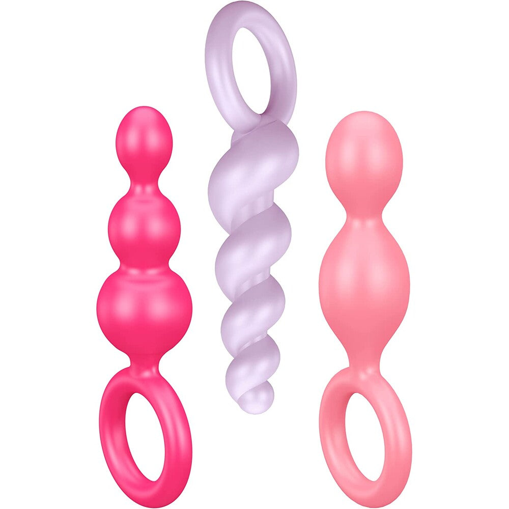 Satisfyer Booty Call - Juego de 3 tapones anales multicolor