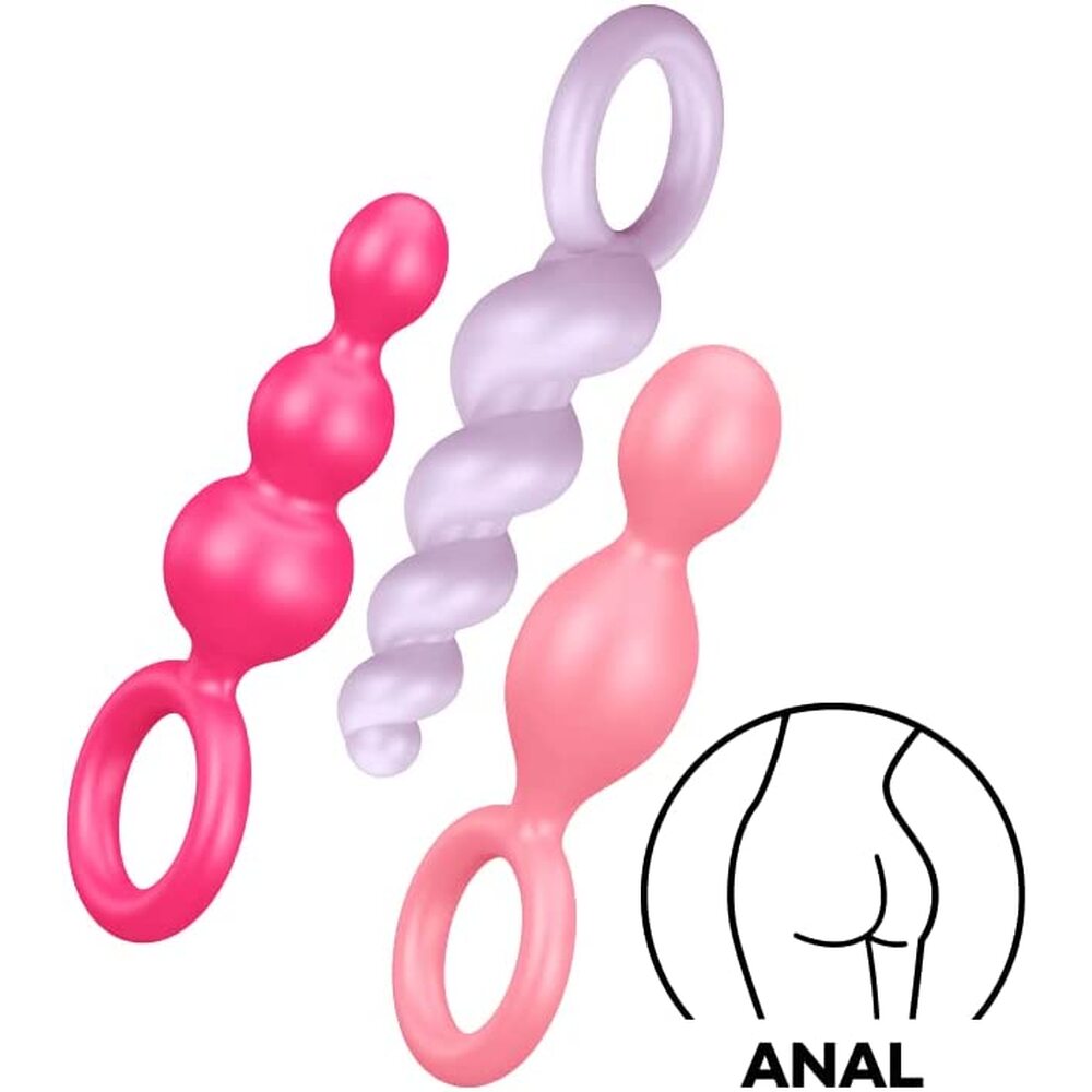 Satisfyer Booty Call - Juego de 3 tapones anales multicolor