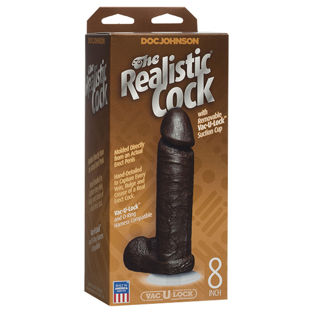 Le gode réaliste Cock 8 pouces noir