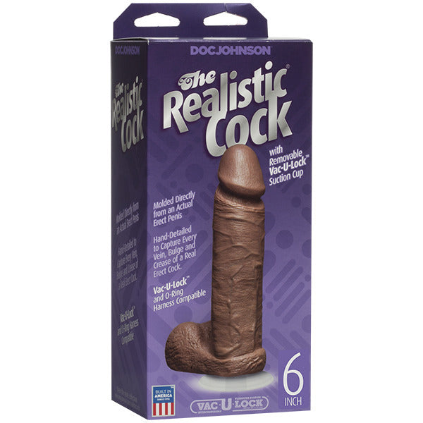 Le gode réaliste Cock 6 pouces Chair Brun