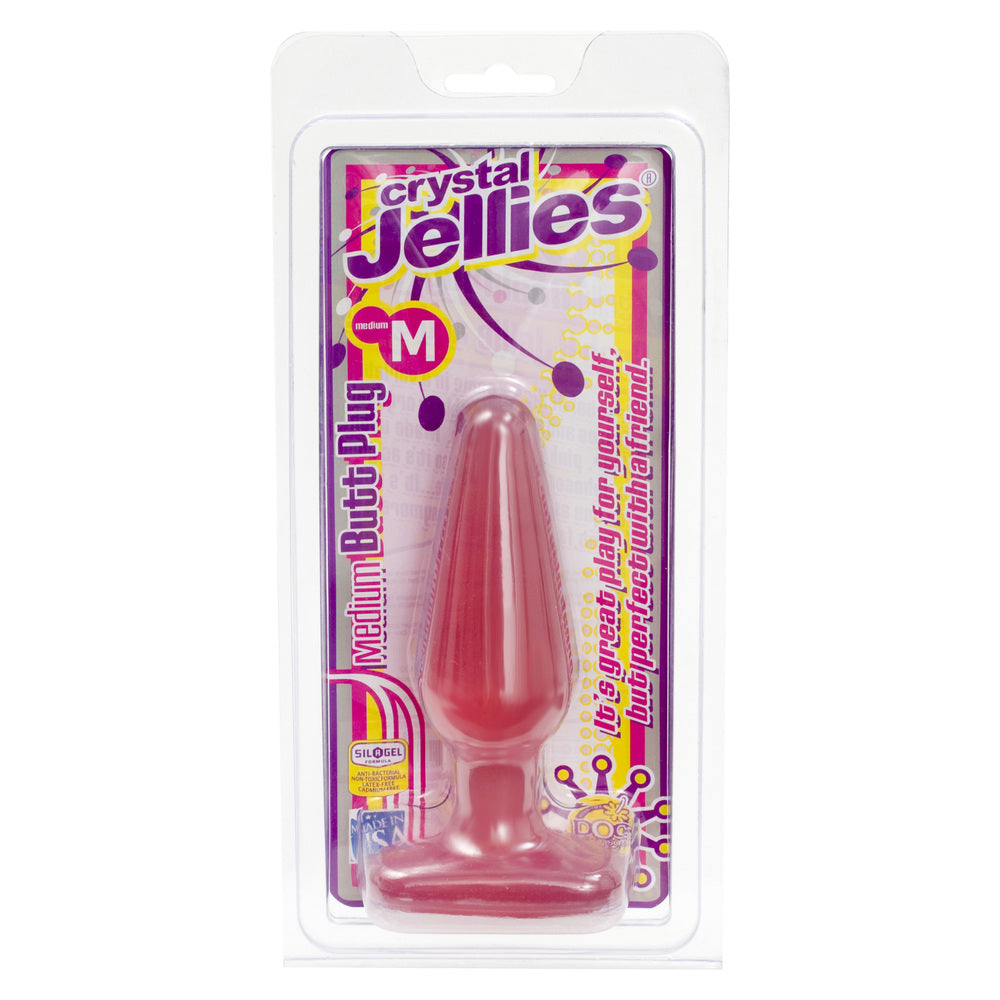 Tapón anal mediano Crystal Jellies de color rosa