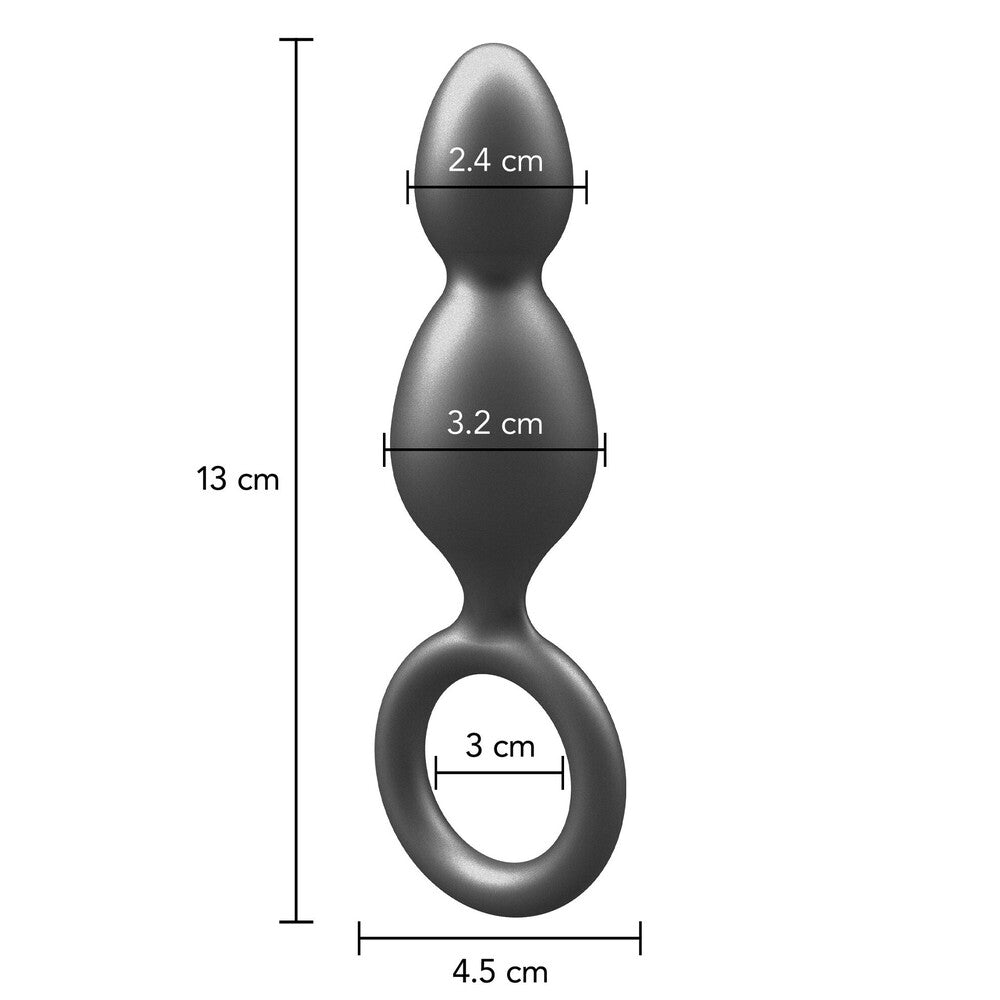 ToyJoy Buttocks The Plugger 2 bolas Plug de silicona metálico