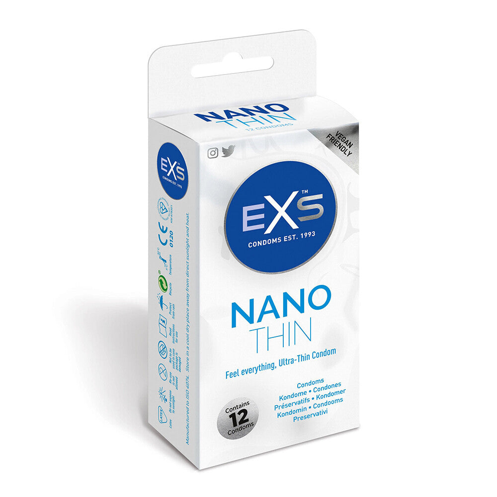 Condón fino EXS Nano, paquete de 12