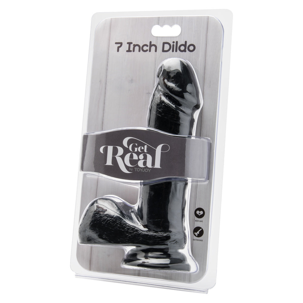 ToyJoy Get Real - Pene de 7 pulgadas con bolas, color negro