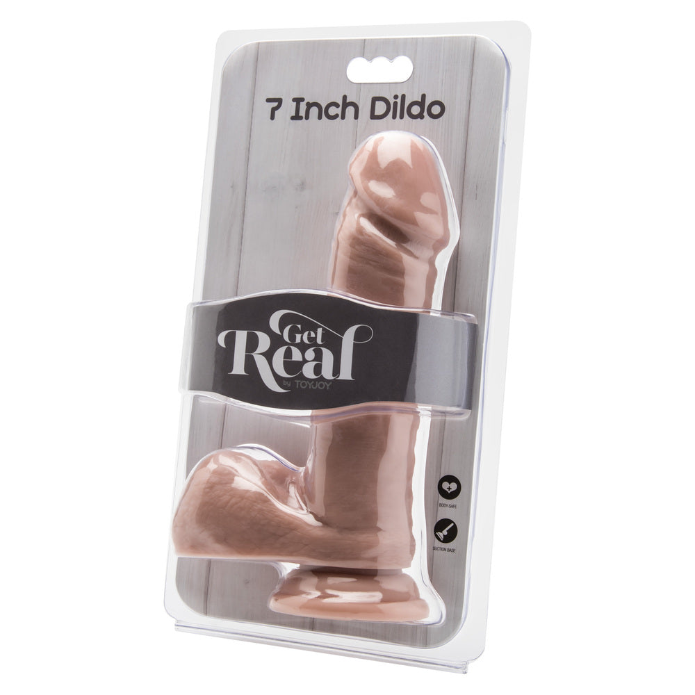 ToyJoy Get Real Dong de 7 pouces avec boules de chair rose