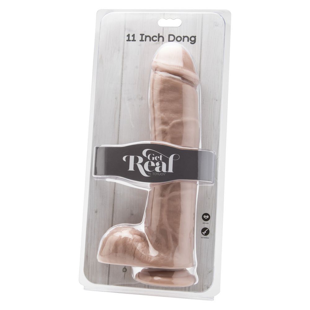 ToyJoy Get Real Dong de 11 pouces avec boules de chair rose