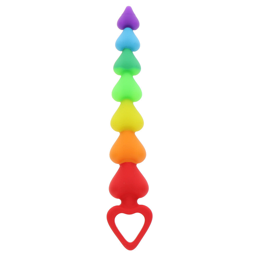 Perles anales en forme de cœur arc-en-ciel ToyJoy