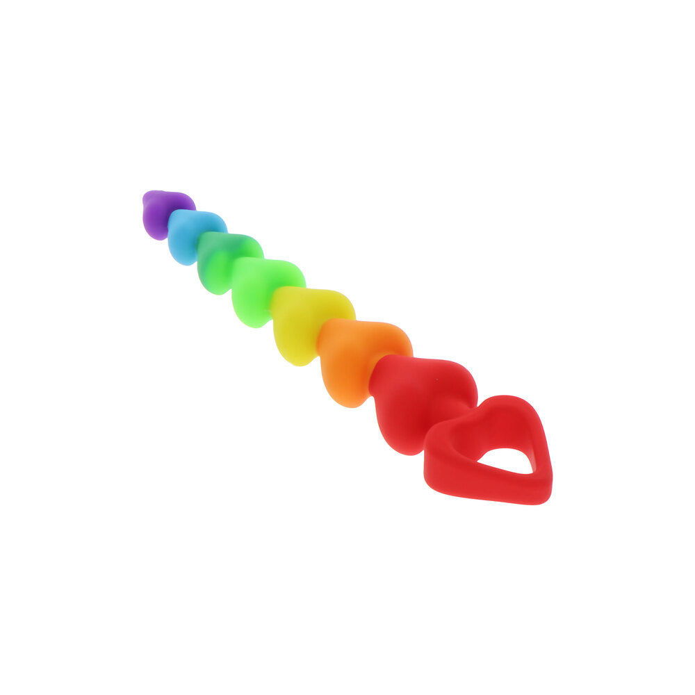 Perles anales en forme de cœur arc-en-ciel ToyJoy