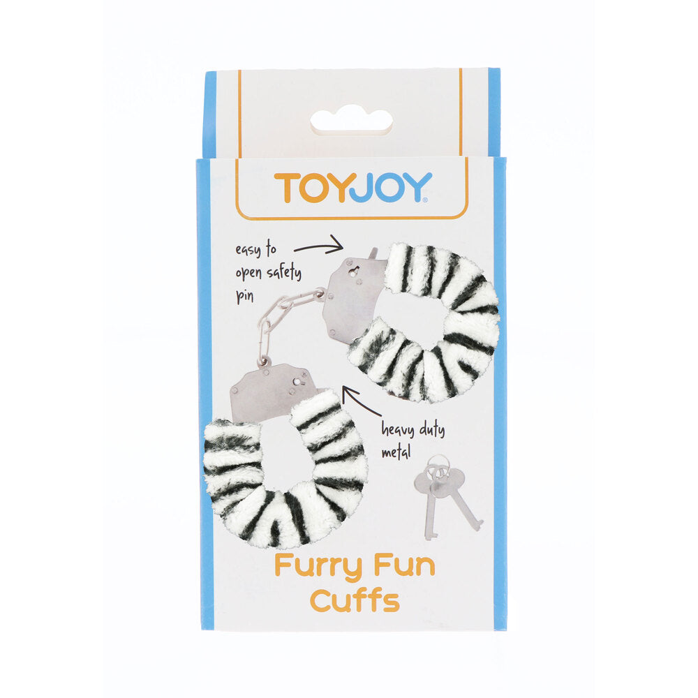 ToyJoy Poignets amusants en fourrure zèbre