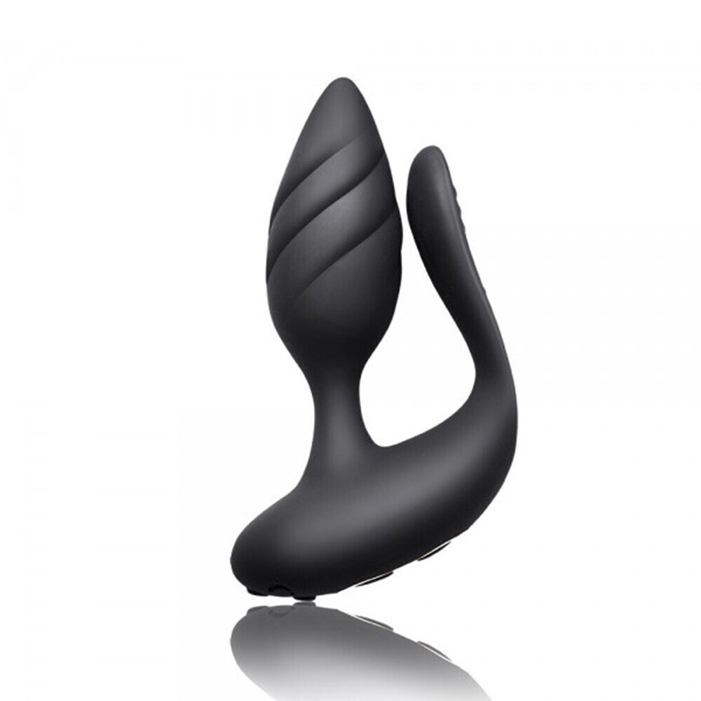 Vibrador para parejas con control remoto Rocks Off Cocktail, color negro