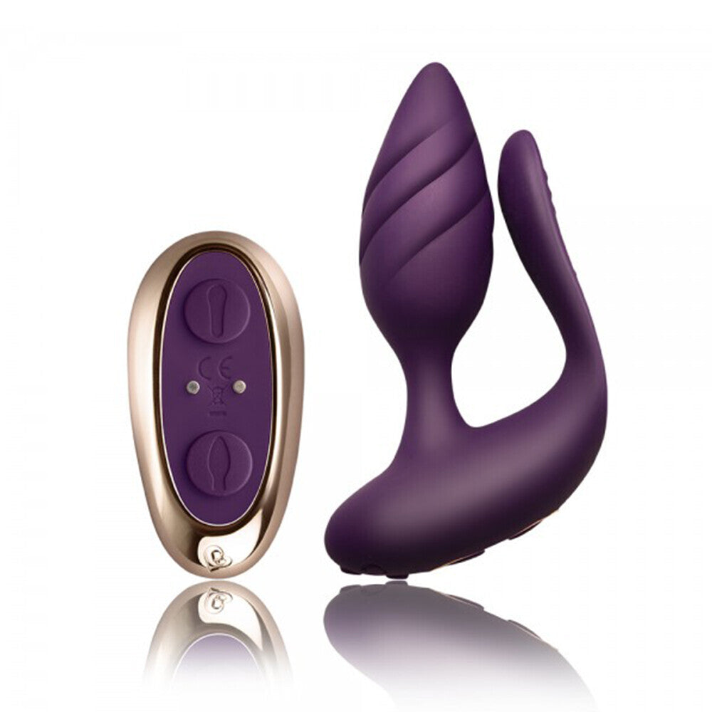 Vibrador para parejas con control remoto Rocks Off Cocktail morado