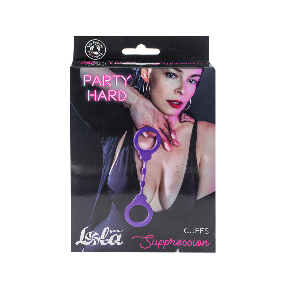 Lola Party Hard Suppression Silicone Handcuffs Purple