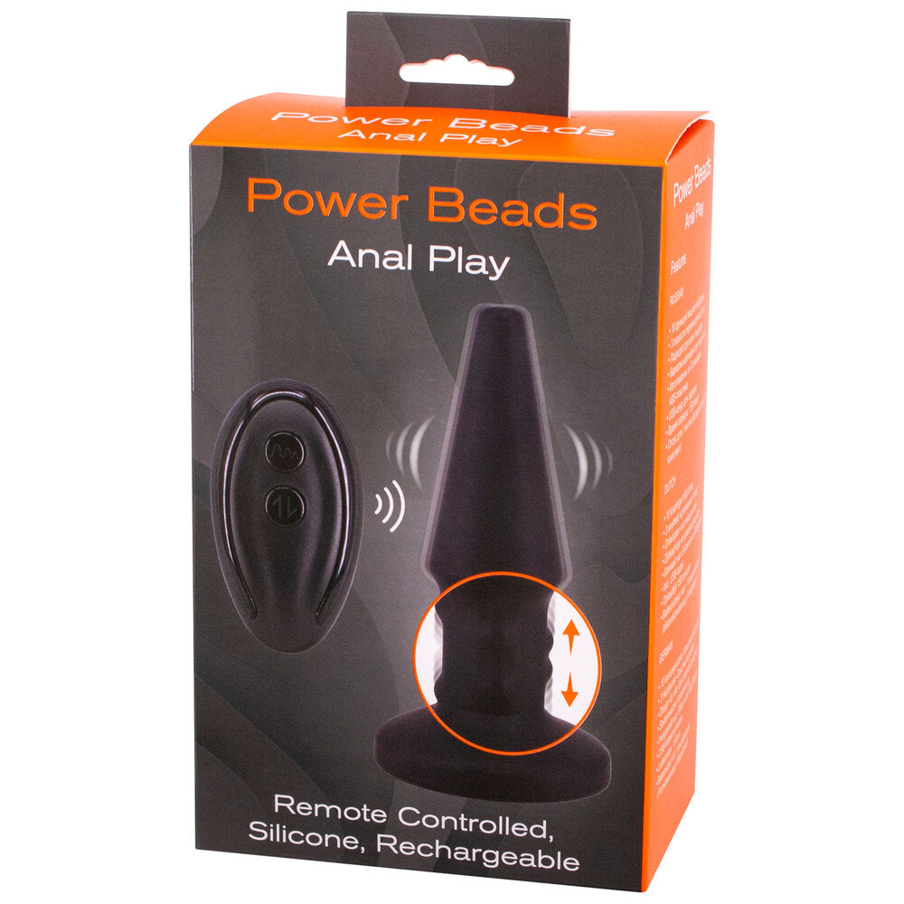 Plug anal vibrador y con borde Power Beads Anal Play