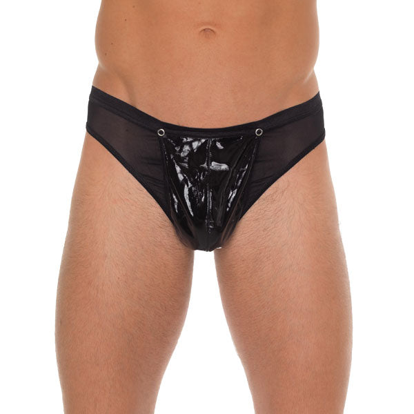 Tanga negro para hombre con funda de PVC