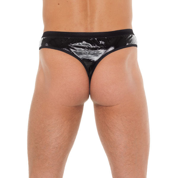 Tanga negro para hombre con funda de PVC