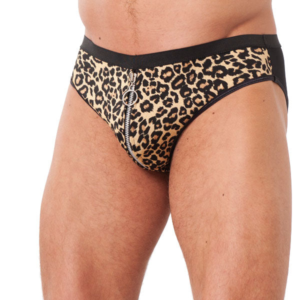 Slip imprimé animal pour homme avec fermeture éclair