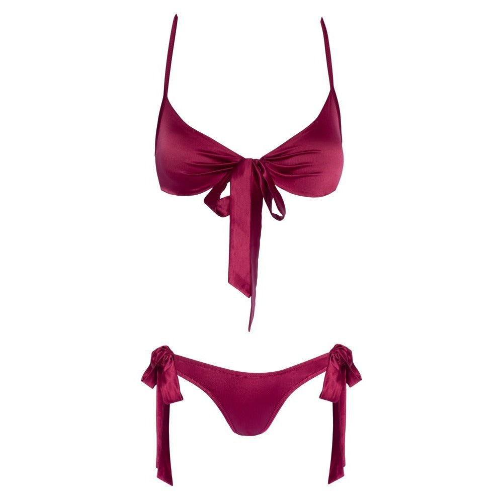 Ensemble soutien-gorge et slip à nouer Cottelli Rouge