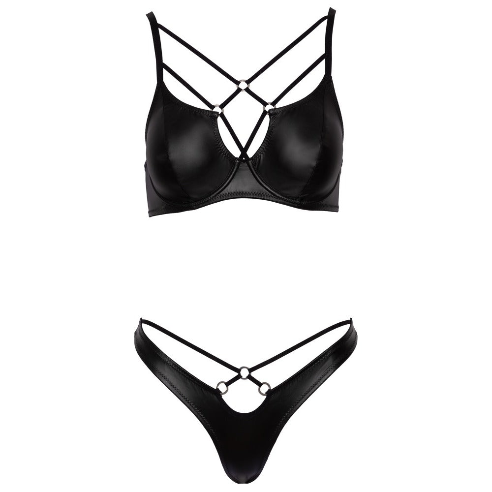 Ensemble soutien-gorge noir mat Cottelli