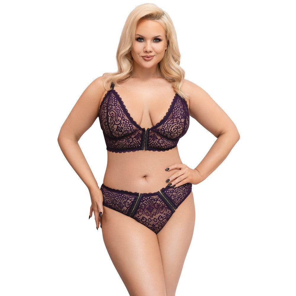 Soutien-gorge et culotte en dentelle délicate Cottelli Curves