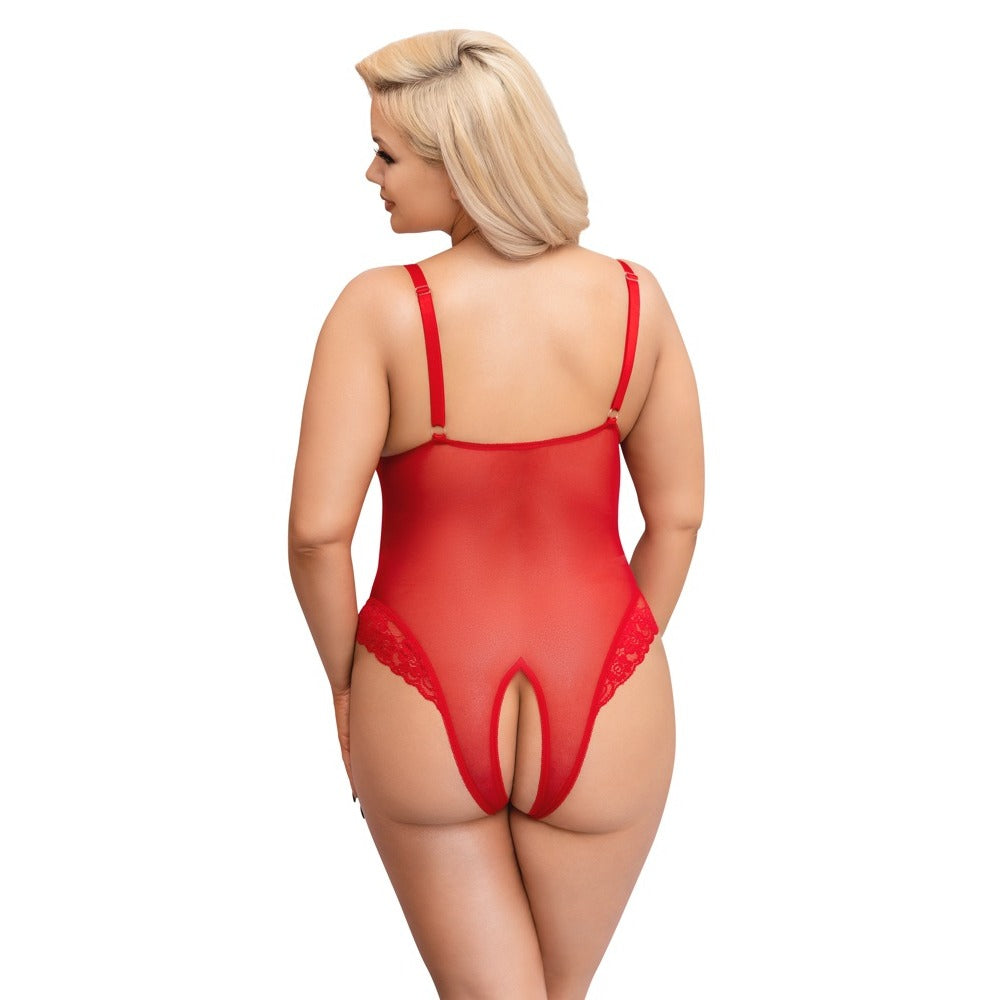 Body sin entrepierna Cottelli Curves rojo