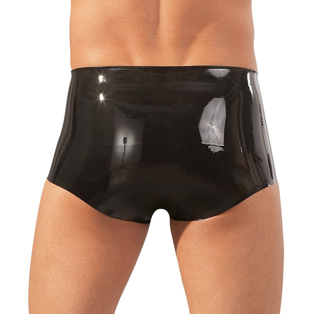 Boxer en latex avec manchon pour pénis noir