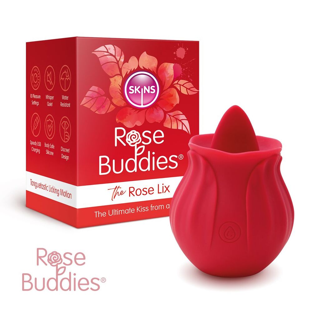 Masajeador de clítoris Skins Rose Buddies The Rose Flix rojo