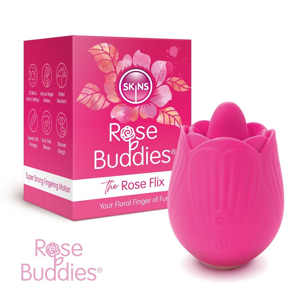 Masajeador de clítoris Skins Rose Buddies The Rose Flix rosa