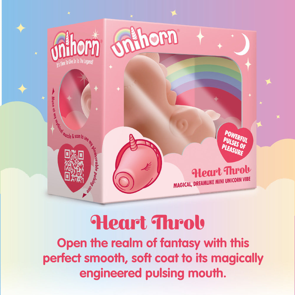 Vibrador de unicornio palpitante con forma de corazón de Unihorn