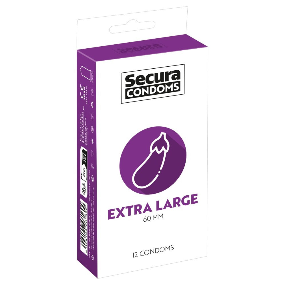 Lot de 12 préservatifs Secura extra larges