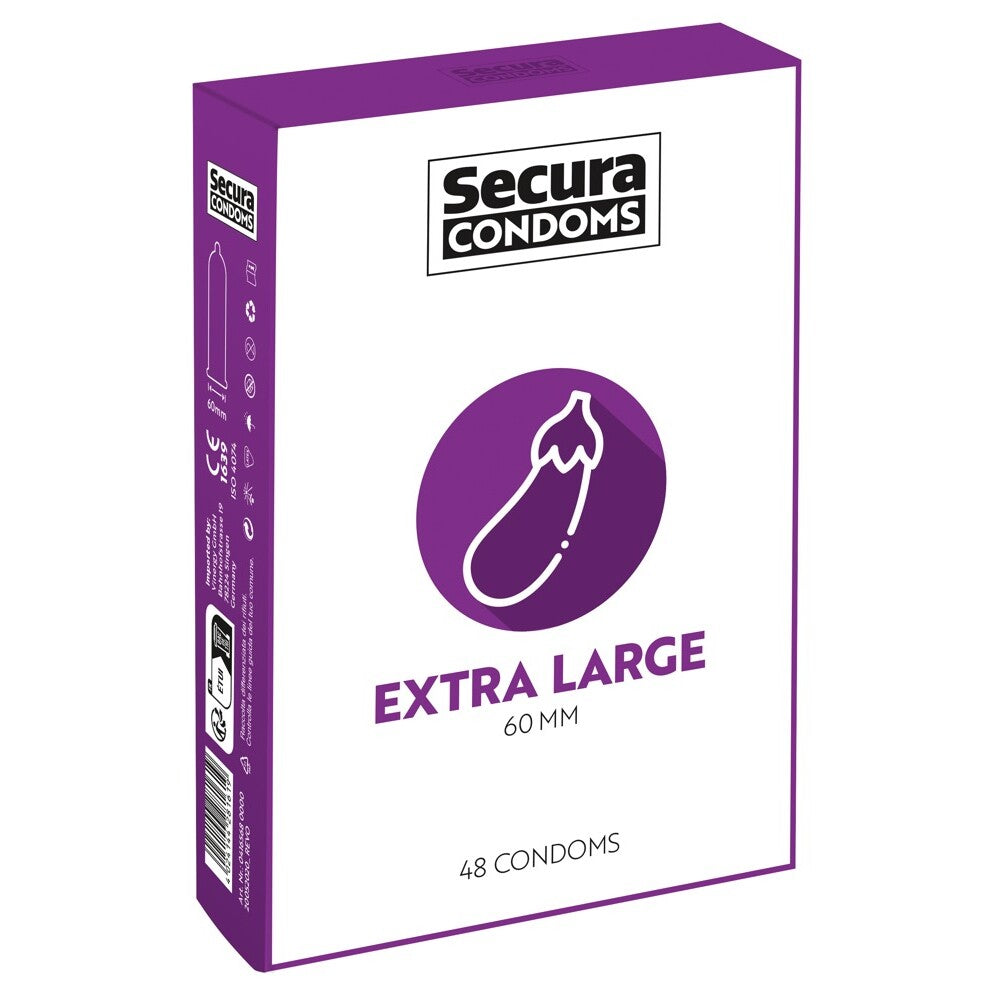 Préservatifs Secura, lot de 48, taille extra large