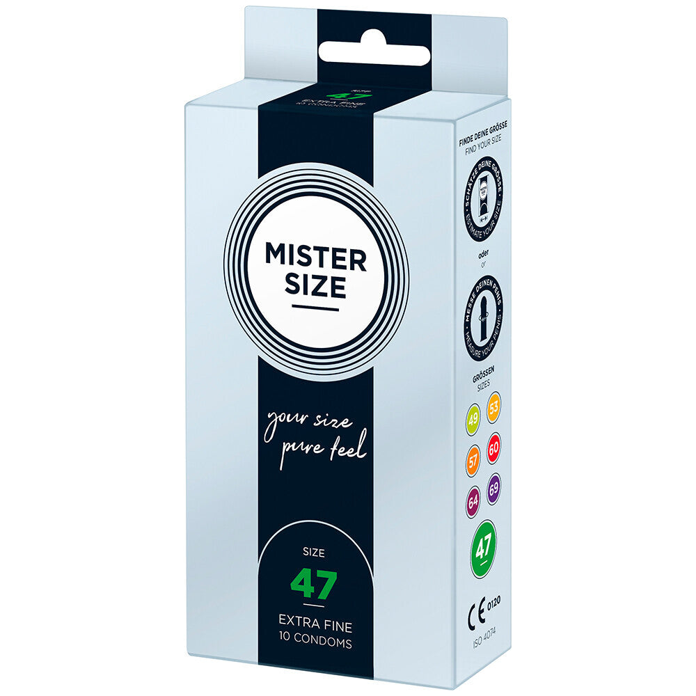 Préservatifs Mister Size 47 mm Your Size Pure Feel, lot de 10