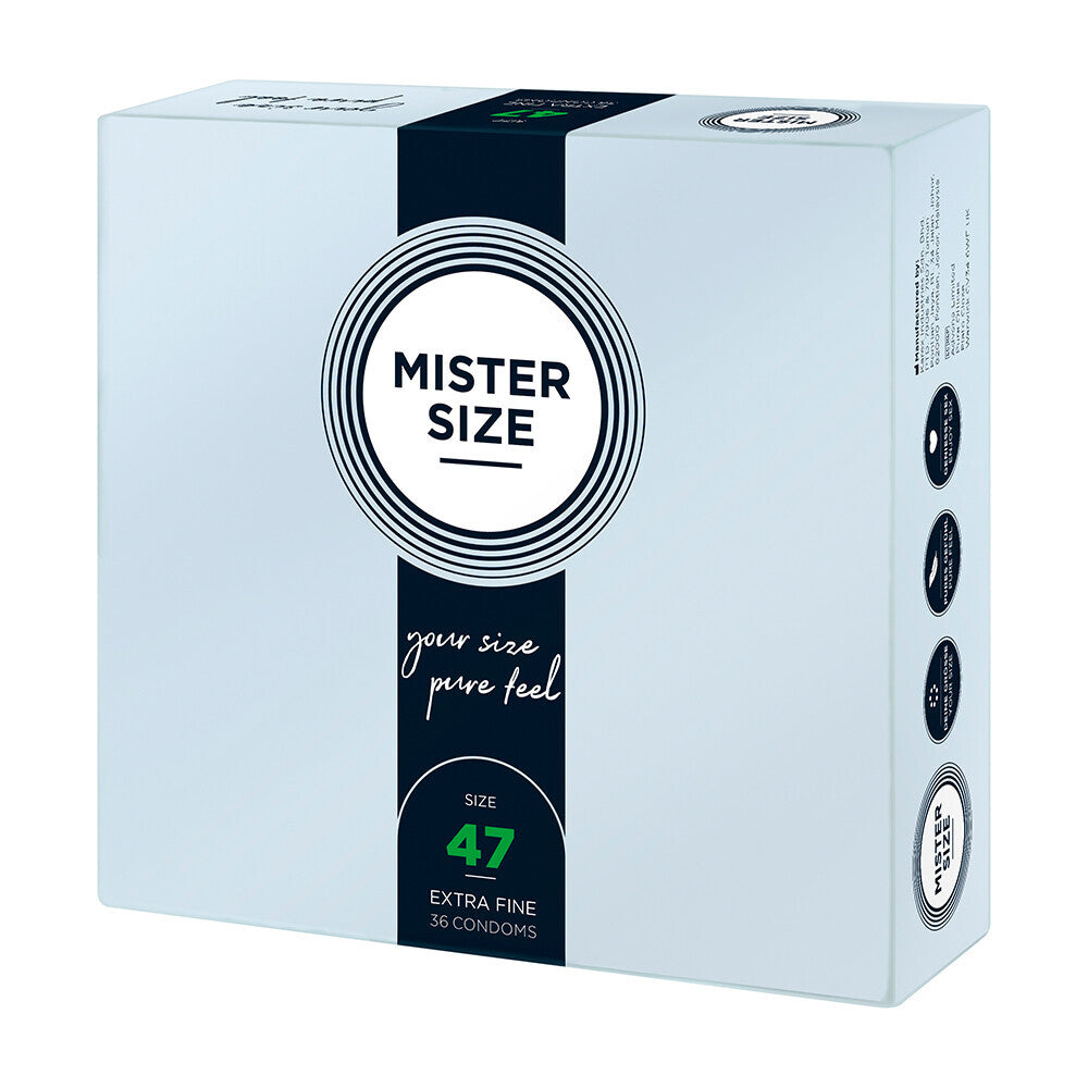 Préservatifs Mister Size 47 mm Your Size Pure Feel, lot de 36