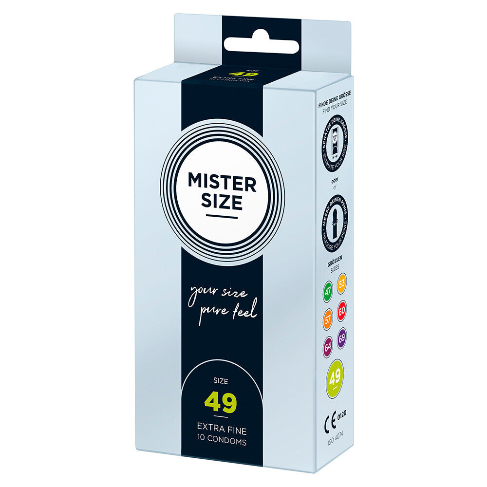 Condones Mister Size 49 mm Your Size Pure Feel, paquete de 10