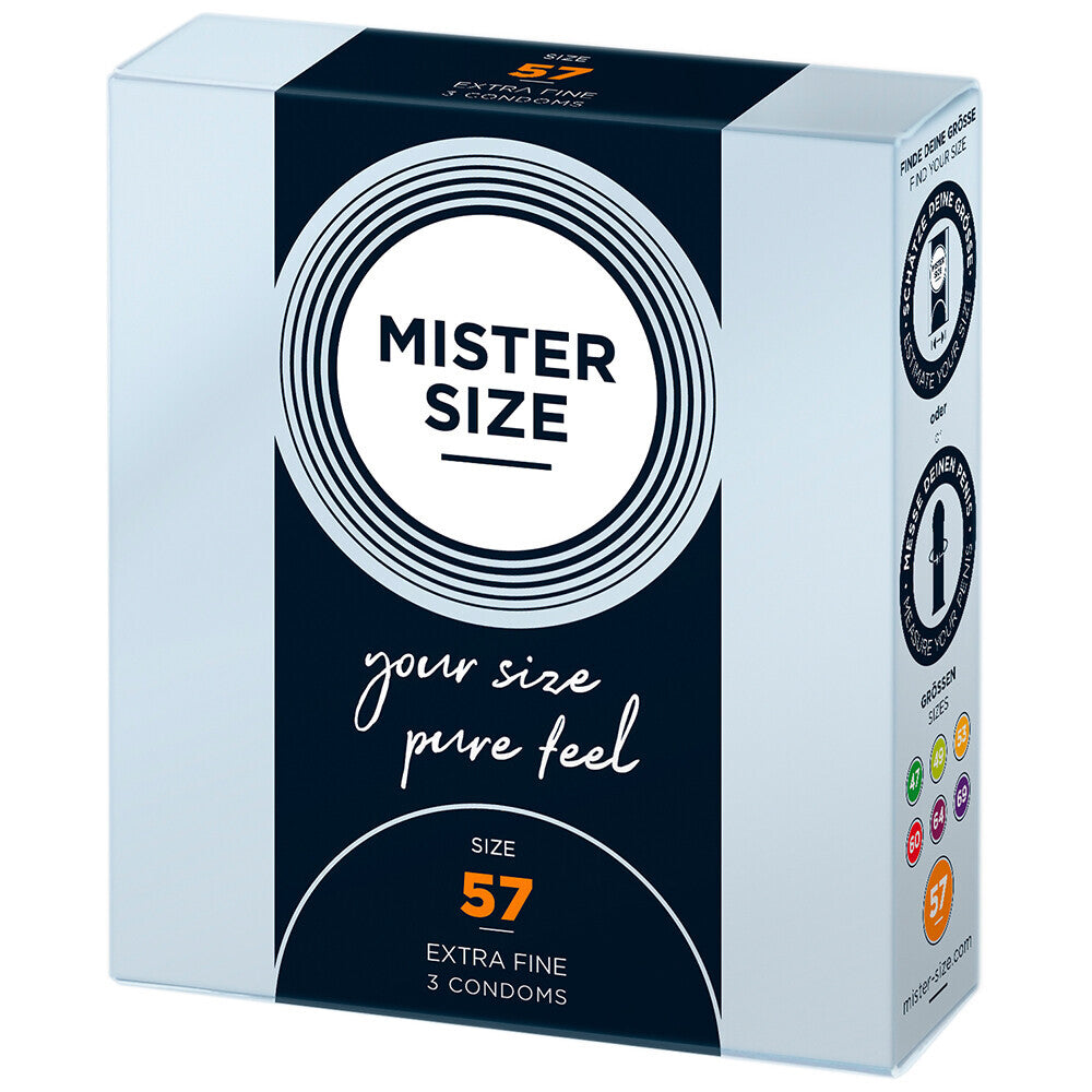 Condones Mister Size 57 mm Your Size Pure Feel, paquete de 3