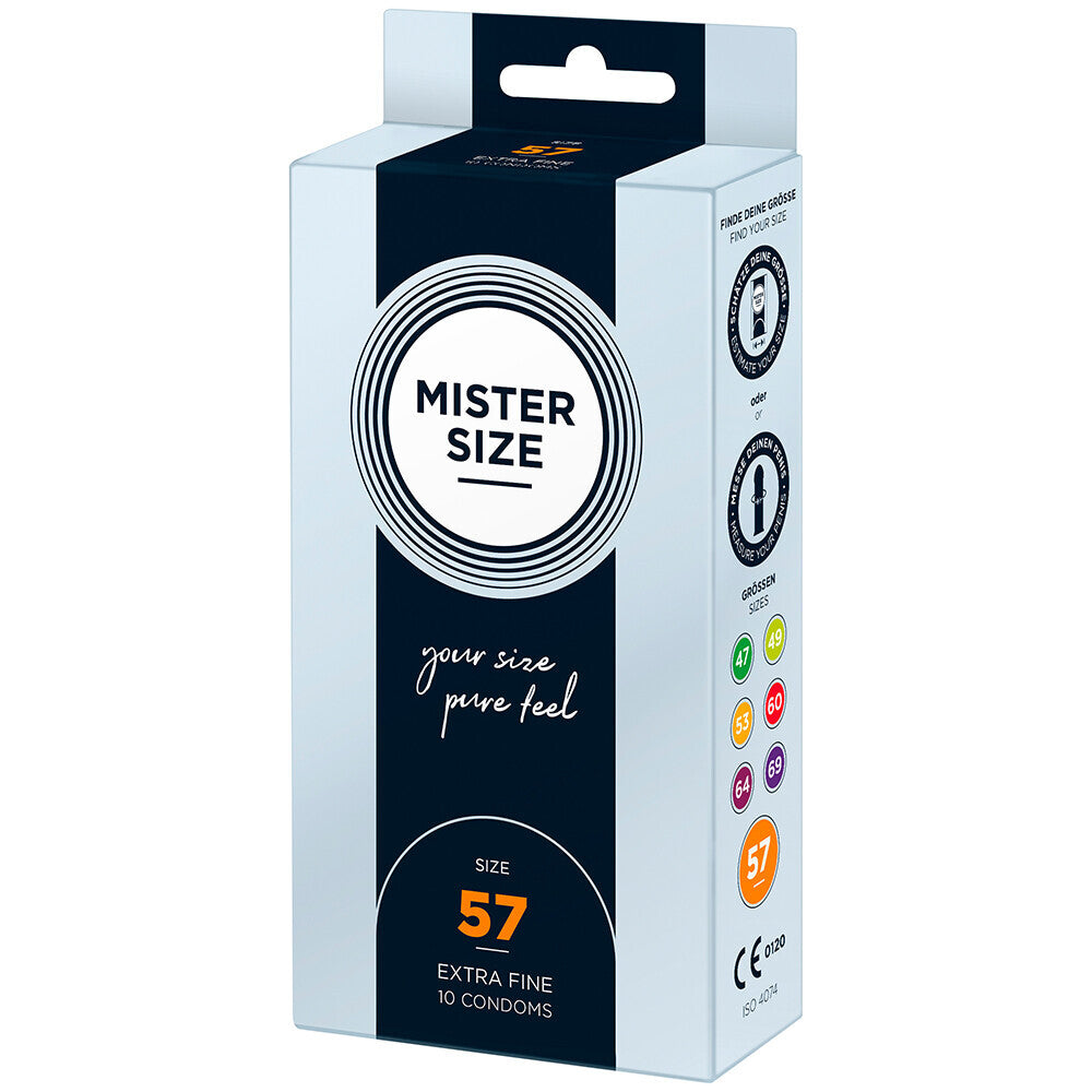 Condones Mister Size 57 mm Your Size Pure Feel, paquete de 10