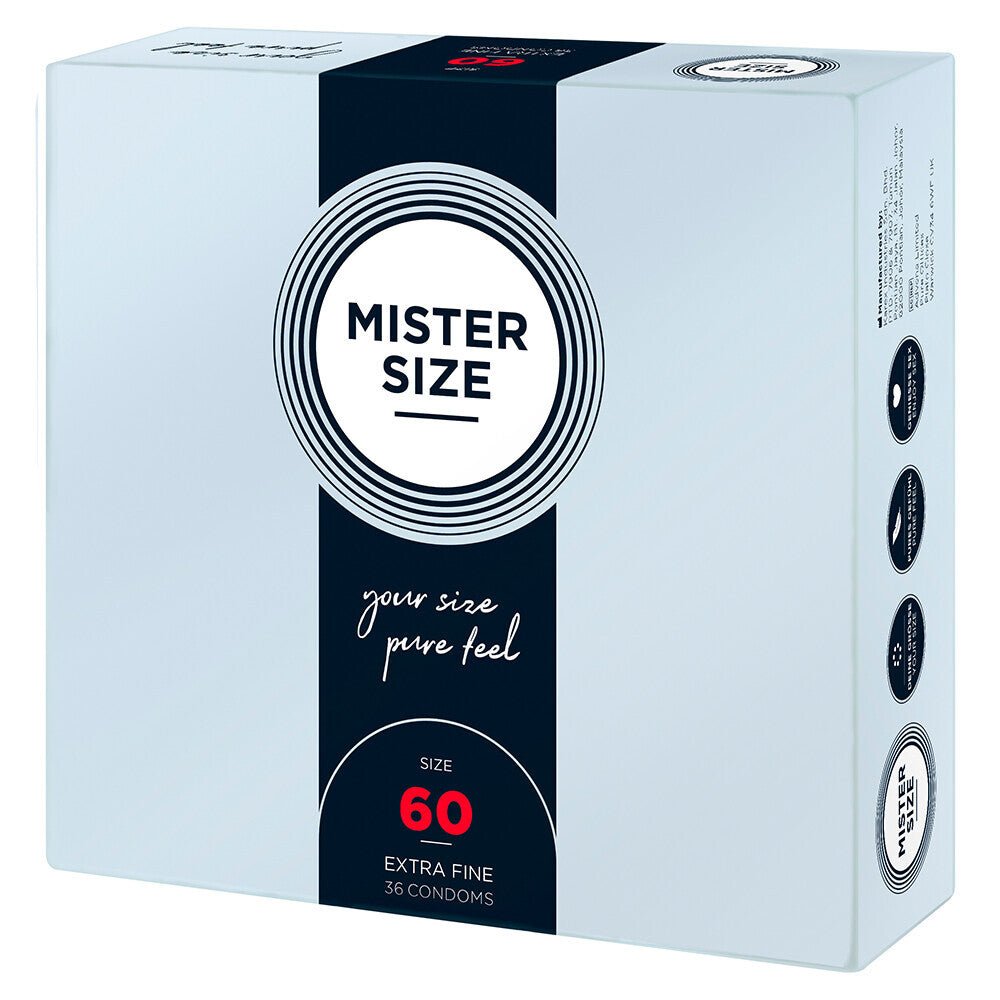 Préservatifs Mister Size 60 mm Your Size Pure Feel, lot de 36