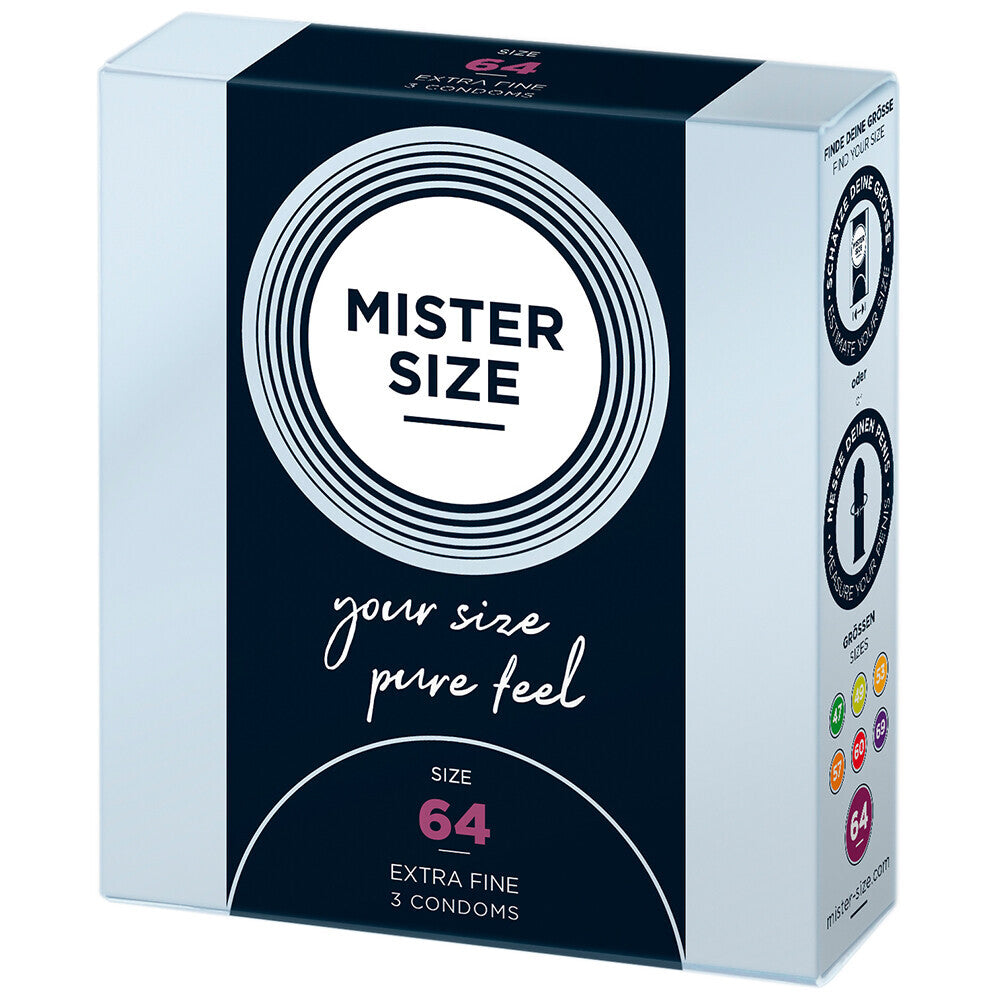 Condones Mister Size 64 mm Your Size Pure Feel, paquete de 3