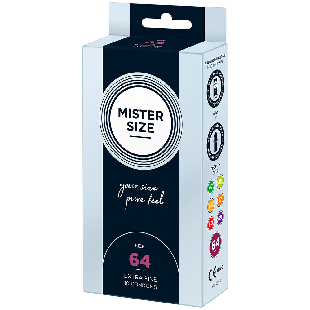 Condones Mister Size 64 mm Your Size Pure Feel, paquete de 10