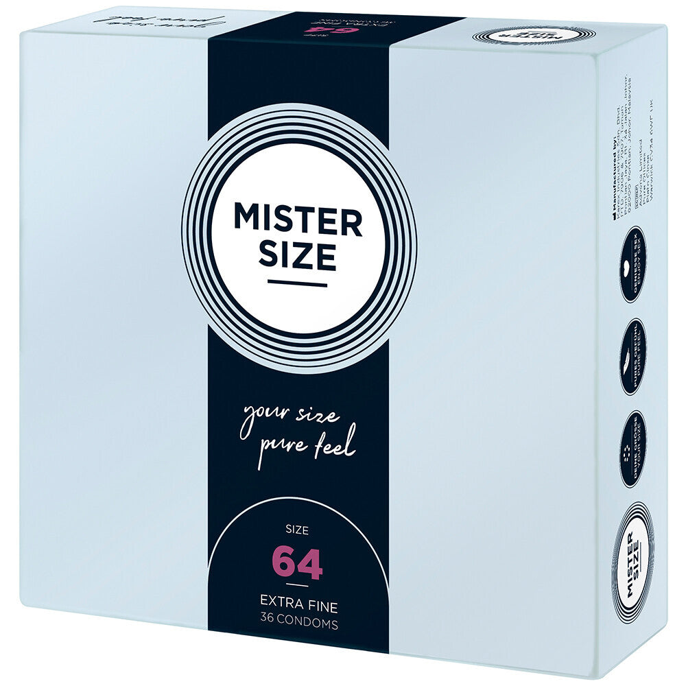 Préservatifs Mister Size 64 mm Your Size Pure Feel, lot de 36