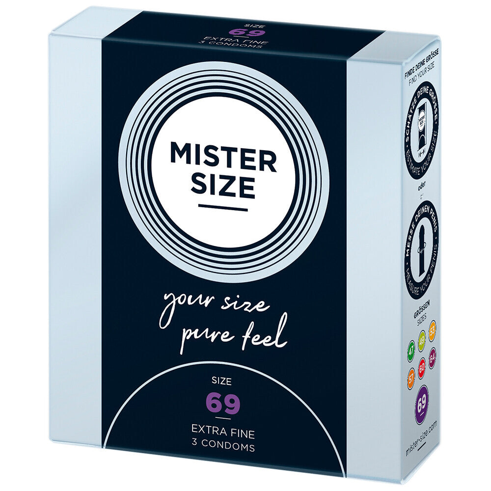 Condones Mister Size 69 mm Your Size Pure Feel, paquete de 3