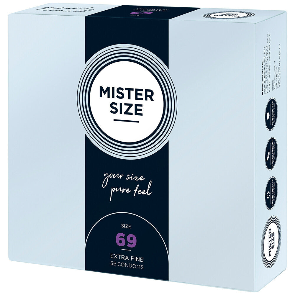 Condones Mister Size 69 mm Your Size Pure Feel, paquete de 36