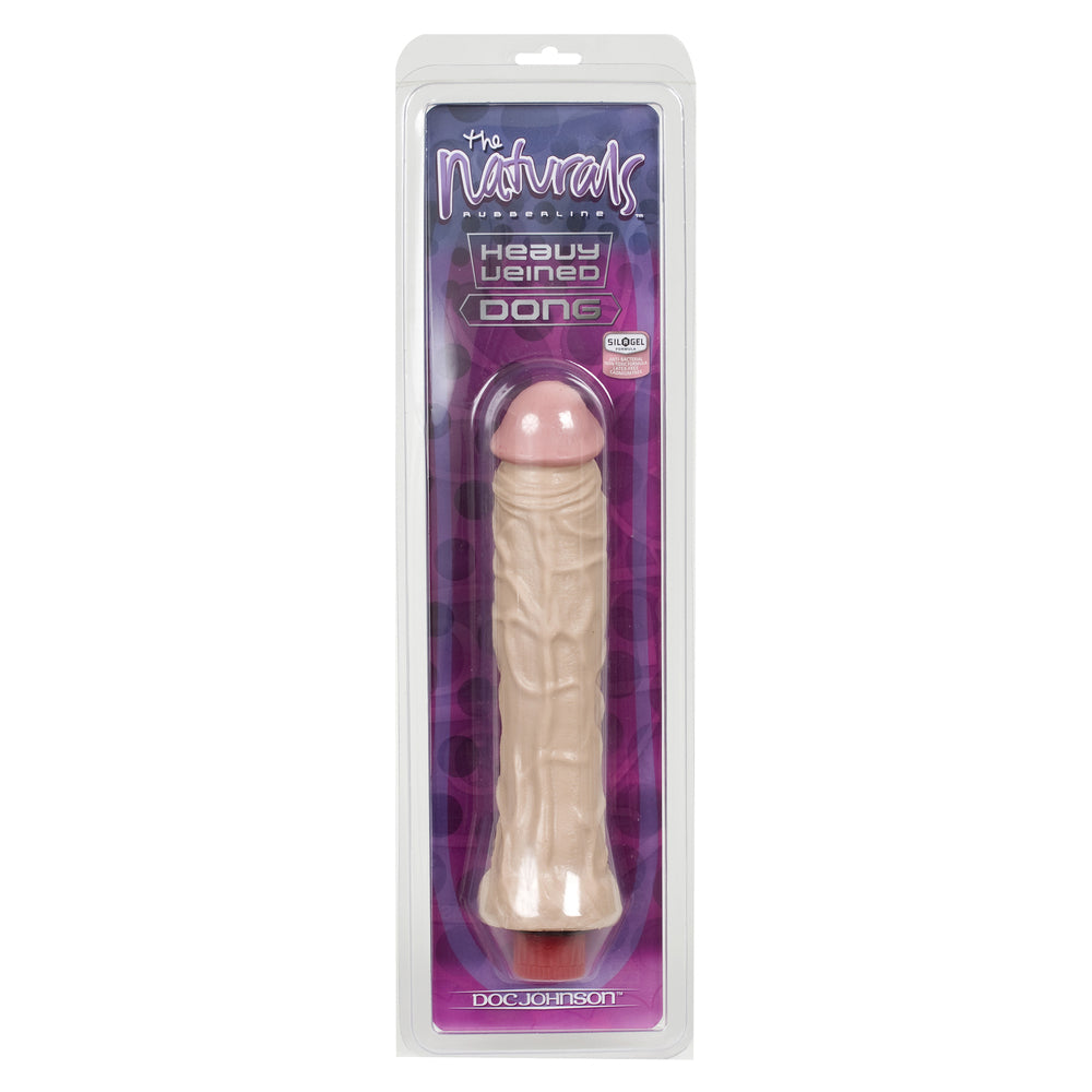 Pene vibrador fino de 8 pulgadas con vetas gruesas de The Naturals