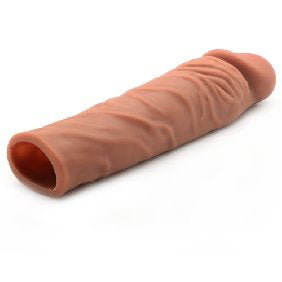 Extensor de pene de 7,4 pulgadas color marrón carne