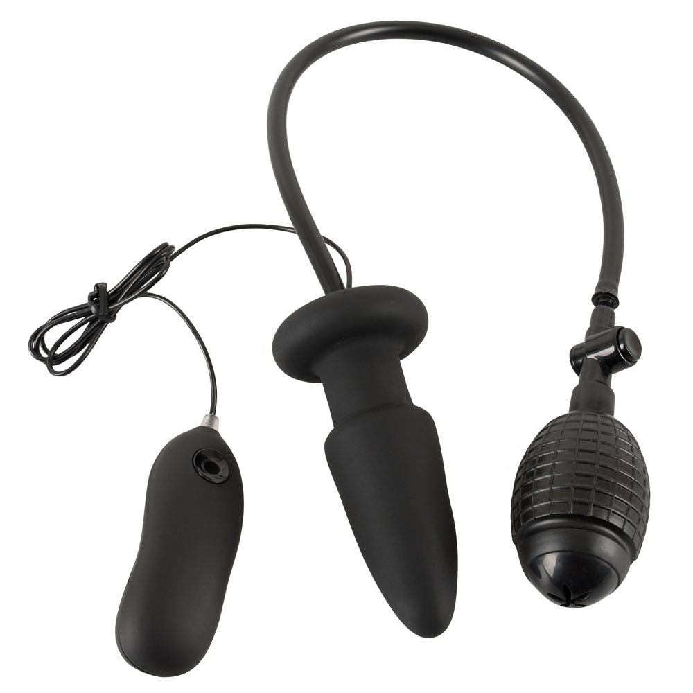 Plug anal gonflable et vibrant en silicone