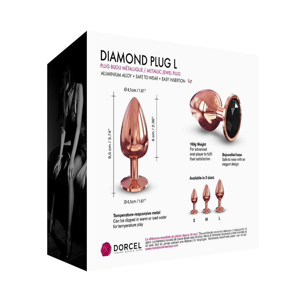 Plug anal en diamant Dorcel en or rose de grande taille