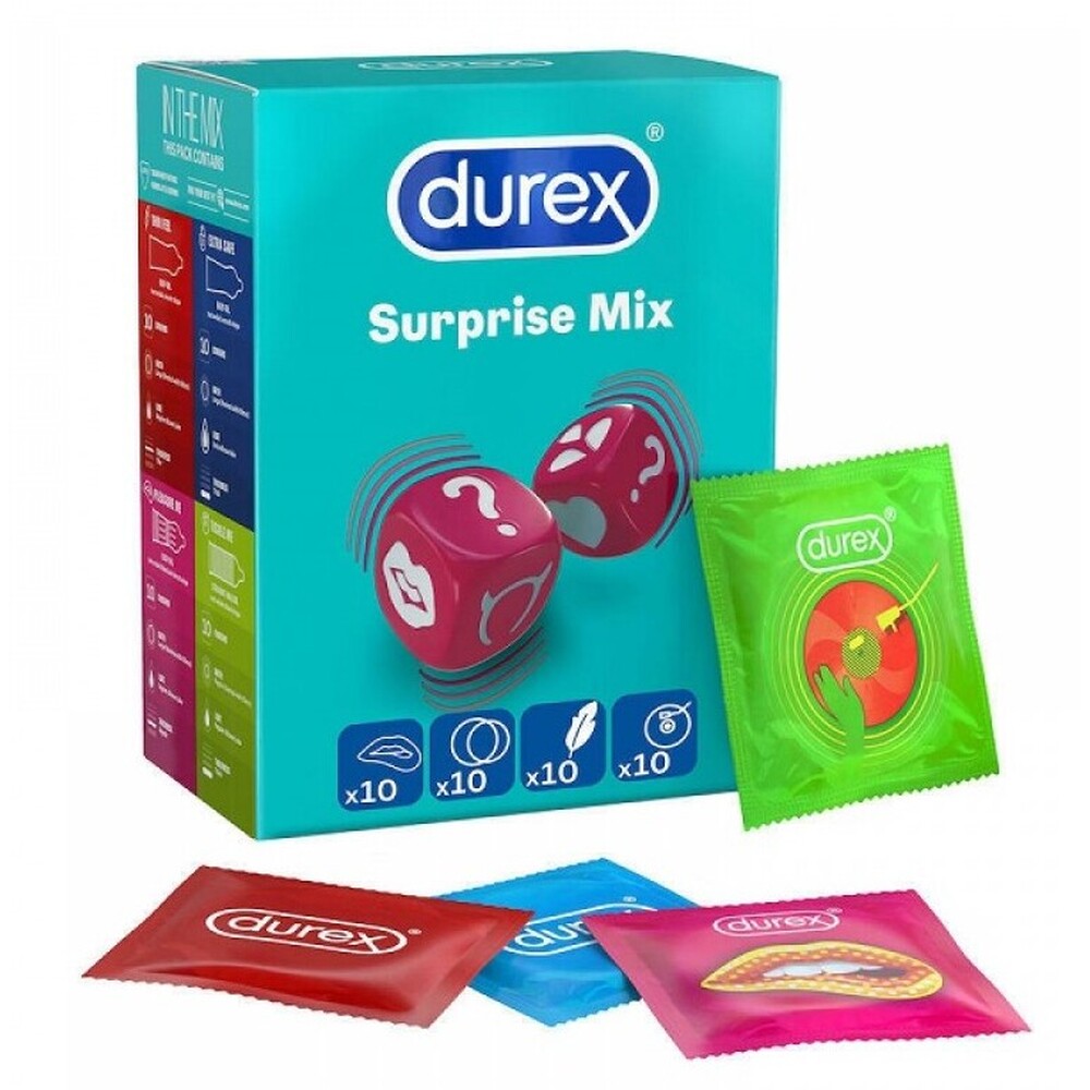 Lot de 40 préservatifs Durex Surprise Me Variety