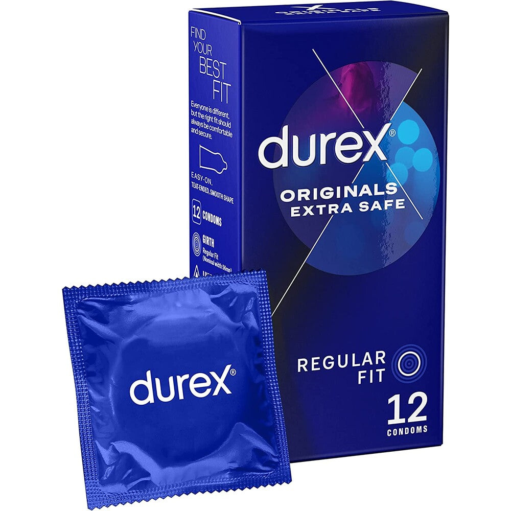 Condones Durex Extra Safe de ajuste regular, paquete de 12