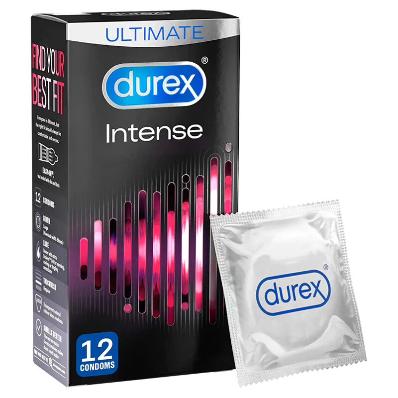 Lot de 12 préservatifs Durex Intense côtelés et à pois